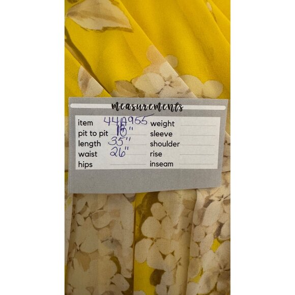 Trina Turk Size 4 Yellow Floral Wrap Dress100% Polyester V-Neck Lightweight - Picture 12 of 13